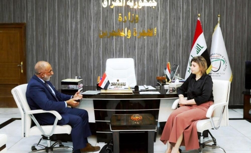 وزيرة الهجرة وممثل بعثة البنك الدولي في العراق يبحثان ملف المناطق المحررة