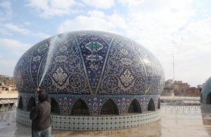 بالصور.. أعمال إدامة لقُبب صحن أبي الفضل العبّاس[ع]