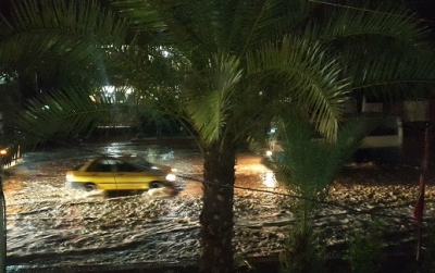 فيضان بغداد بامطار رعدية غزيرة