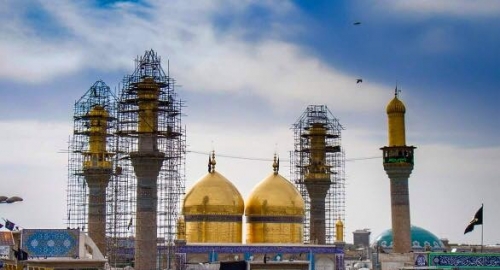 إزاحة الستار عن منائر الامامين الكاظمين [ع] الأسبوع المقبل بعد تجديد تذهيبها