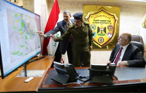 العبادي يوجه من مقر العمليات المشتركة بادامة زخم الانتصارات